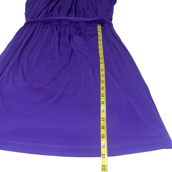 Chico's Women's Royal Purple Tunic Style Fabric Belted Stretchy Dress Sz 3(XL/16 - Picture 8 of 11